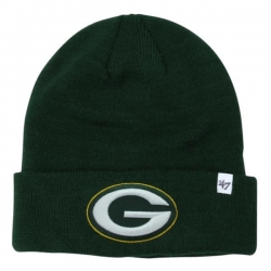 ’47 Mens Green Bay Packers '47 Brand Green Raised Cuffed Knit Hat - OSFA
