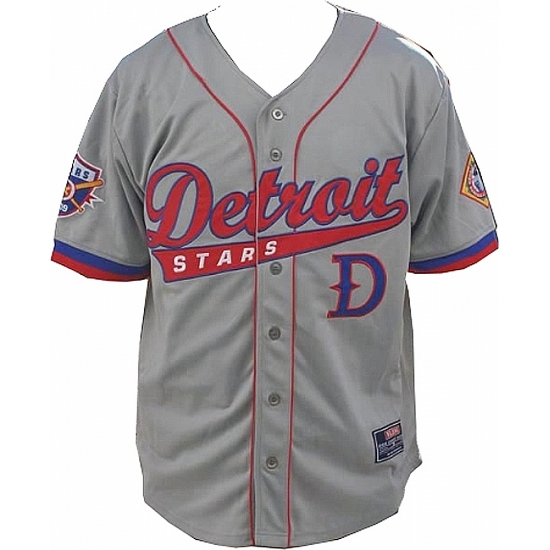 Cultural Exchange Big Boy Detroit Stars Legends S3 Mens Baseball Jersey [Grey - 4XL]