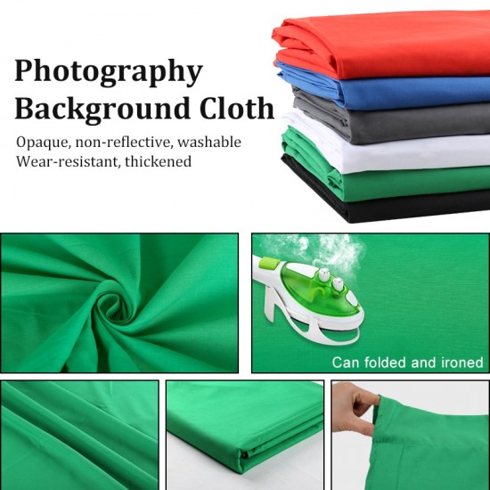 3X1/2/3/4/6M Photography Backdrops Polyester Cotton Photo Studio Backdrop Green Screen Chromakey Photo Shoot Background 6 Colors