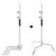 Neewer Upgraded Heavy Duty Stainless Steel C-Stand with Hold Arm and Grip Head - 58.6-121.6 inches Stand with One Adjustable Leg