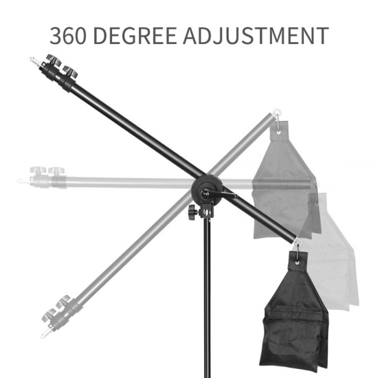 Studio Photo Telescopic Boom Arm Top Light Stand With Sandbag for Speedlite /Mini Flash Strobe /Softbox/LED Video