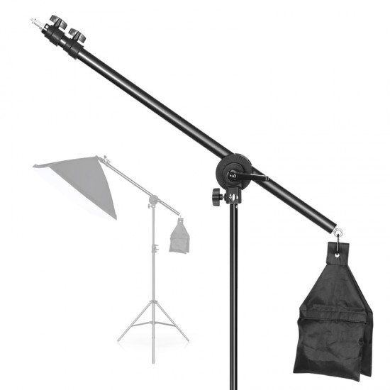 Studio Photo Telescopic Boom Arm Top Light Stand With Sandbag for Speedlite /Mini Flash Strobe /Softbox/LED Video