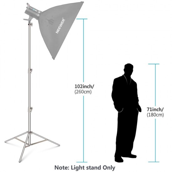 Neewer Stainless Steel Light Stand 102 inches/260cm Heavy Duty for Studio Softbo Monolight and Other Photographic Equipment
