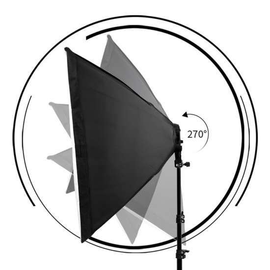 Photography Lighting 50x70CM Four Lamp Softbox Kit E27 Holder With 8pcs Bulb Soft Box AccessoriesFor Photo Studio Video