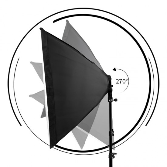 Photographic Equipment Photo Studio Soft Box Kit Video Four-capped Lamp Holder Lighting With 50x70cm Softbox Photo Box
