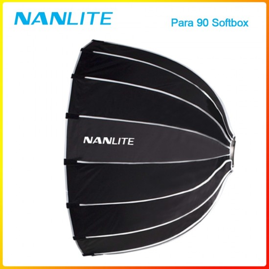 Nanlite Para 90  SB-PR-90 Softbox with grid Bowens Mount for Forza 300 Forza 500 P-100 P-200 90cm Diameter 65m Deep