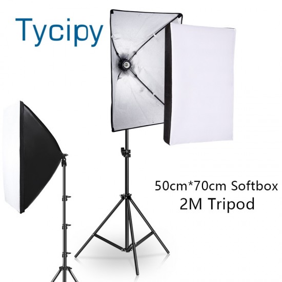 50cmx70cm Softbox Photography Lighting Kit Photo Studio Soft box with 2M Tripod Light Lamp Stand For Continuous Shooting Light