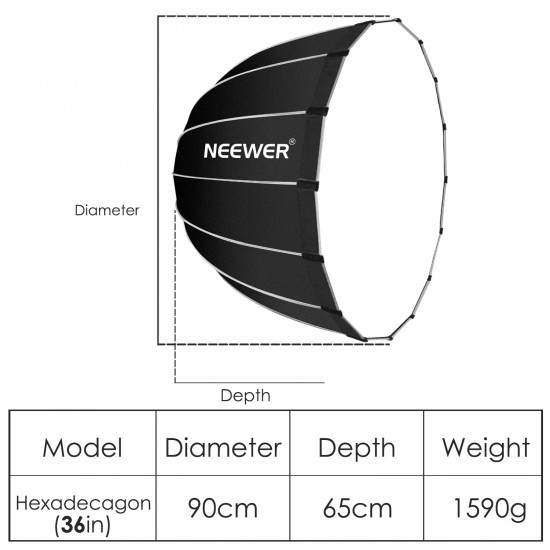 Neewer Photography Softbox Lighting 89cm Dodecagon Professional Light System Softbox with Grey Rim For Photo Studio Equipment