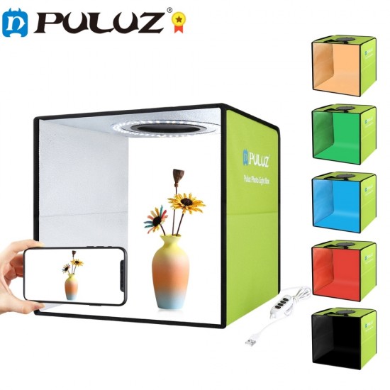 PULUZ 30cm Ring LED Photo Studio Light Box LED Lightbox Shooting Tent Kit With 6 Colors Background Photography Light Box Kits