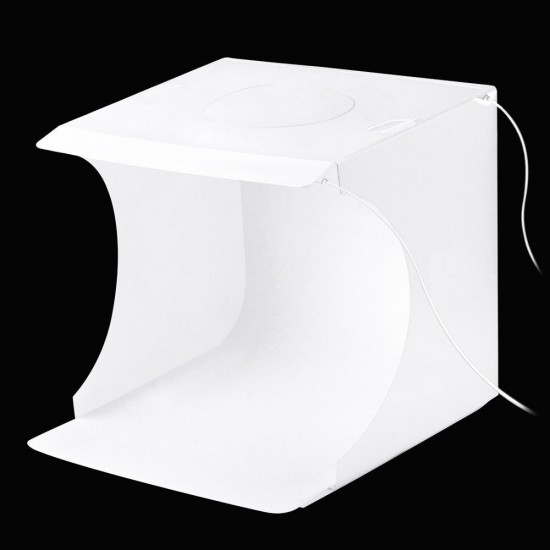 PULUZ 20cm Mini Studio Light Box 2 LED Studio Panel Photo Shooting Tent Background Kit Photography Lightbox Folding Softbox