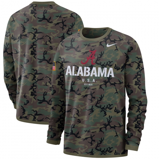 Men's Nike Camo Alabama Crimson Tide Military Appreciation Performance Long Sleeve T-Shirt