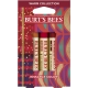 ($15 Value) Burt's Bees Kissable Color Holiday Gift Set, 3 Lip Shimmers In Gift Box, Warm Collection In Peony, Fig And Rhubarb
