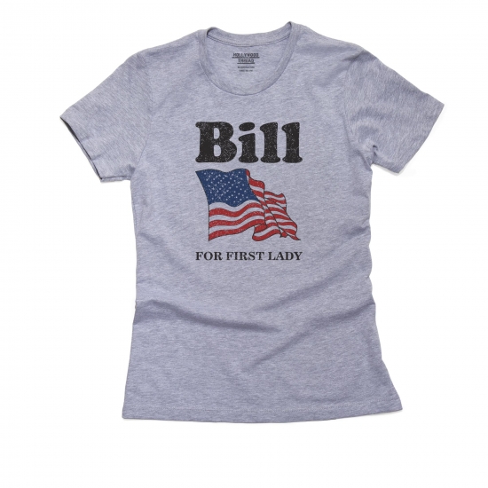 Hollywood Thread Bill For First Lady - Political Election Design Women's Cotton Grey T-Shirt