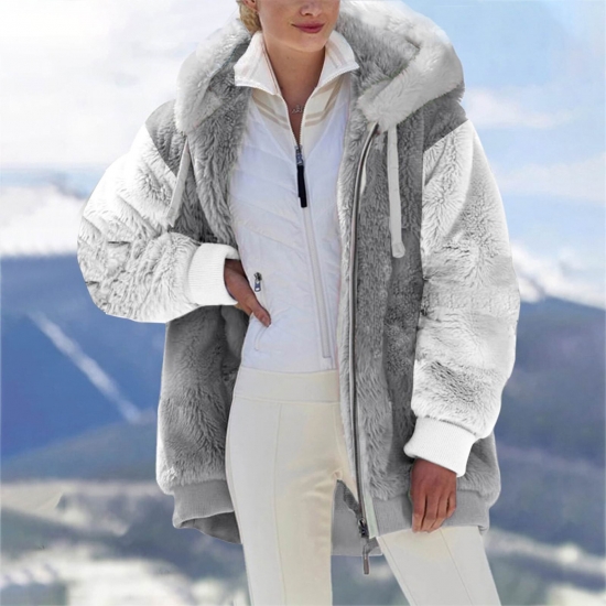ATIXEL Plus Size Womens Coats Clearance Fashion Womens Warm Faux Coat Jacket Winter Zipper Long Sleeve Outerwear