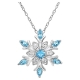 Amanda Rose Collection Sterling Silver Blue and White Snowflake Pendant Necklace with Swarovski Crystals