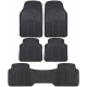 BDK 3 Row Car Floor Mats for SUV and Van Heavy Duty Rubber Mats and Liner Black Beige Gray
