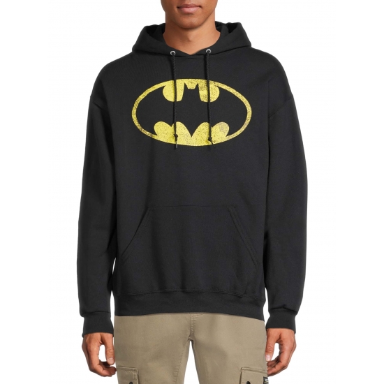 Batman Mens  Big Mens Logo Graphic Hoodie Sweatshirt Sizes S3XL Batman Mens Sweatshirt Hoodies