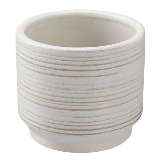 Better Homes  Gardens Pottery 8 Teramo Ceramic Planter White