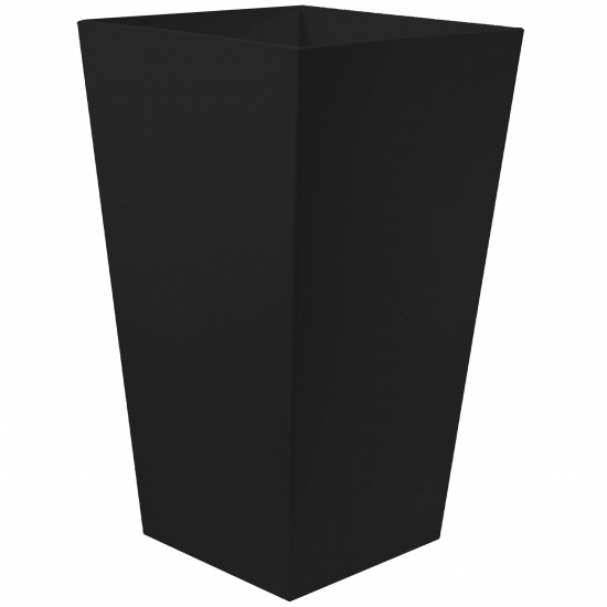 Bloem 20in Tall Finley Tapered Square Planter  Black  Matte Textured Finish 100 Recycled Plastic Vertical Pot for Indoor and Outdoor Use