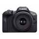 Canon EOS R100  Mirrorless Camera  241 MP  APSC  4K  2997 fps  25x optical zoom RFS 1845mm F4563 IS STM lens  WiFi Bluetooth  black