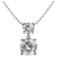 Cate  Chloe Jasmine 18k White Gold Drop Pendant Necklace with Swarovski Crystals Double Solitaire Round Diamond Cut Crystals Wedding Anniversary Fashion Jewelry  MSRP 145