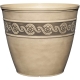 Classic Home and Garden IndoorOutdoor Round Corinthian Resin Flower Pot Planter Concrete Grey 10