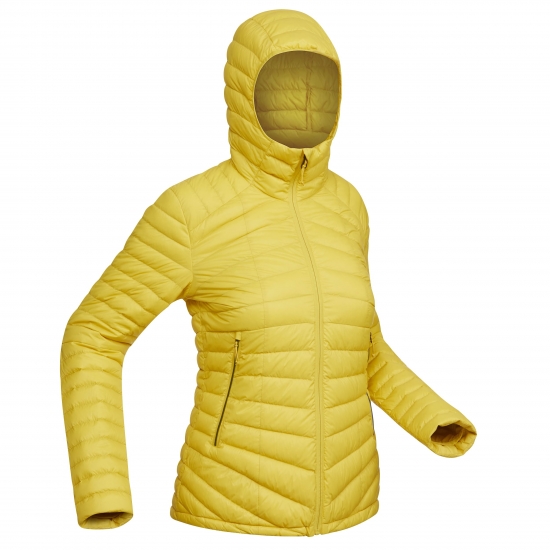 Decathlon Forclaz Trek 100 23F Real Down Packable Puffer Backpacking Jacket Womens Yellow Small