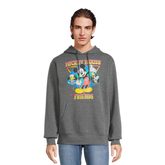 Disney Mens and Big Mens Mickey and Friends Graphic Hoodie Sweatshirt with Long Sleeves Sizes S3XL