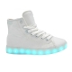 Family Smiles LED Light Up Sneakers Hightop Women White Shoes US 65  EU 37
