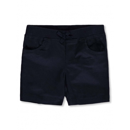 French Toast Little Girls Toddler Wrinkle No More PullOn TieFront Shorts Sizes 2T  4T  navy 2t Toddler