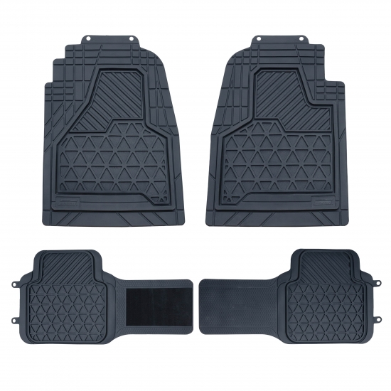 Genuine Dickies 3 Piece Rubber Floor Mat Set Adjustable Rear Mats Black 88100WDI