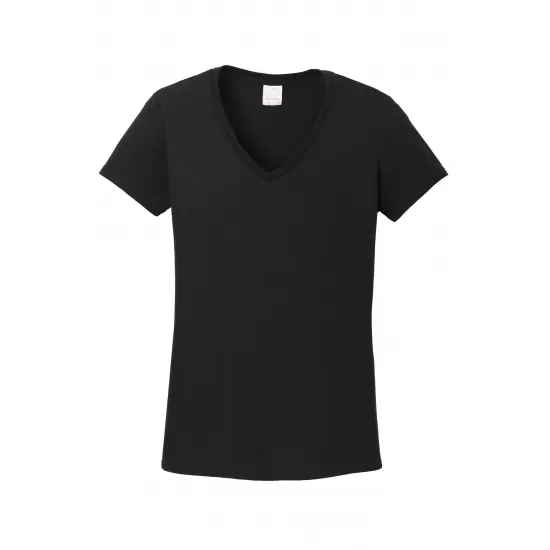 Gildan Womens Short Sleeve V Neck TShirt for Crafting  Black Size L Soft Cotton Classic Fit 1Pack Blank Tee