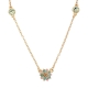 Collection Bijoux Gold Plated Pacific Opal Swarovski Crystal Flower Three Station Necklace