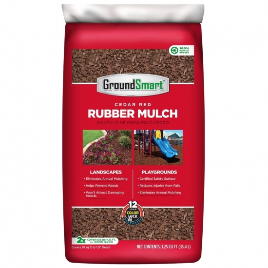 GroundSmart Rubber Mulch Cedar Red 125 cu ft bag