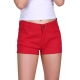 HDE Womens Solid Color Ultra Stretch Fitted Low Rise Moleton Denim Booty Shorts Red Large