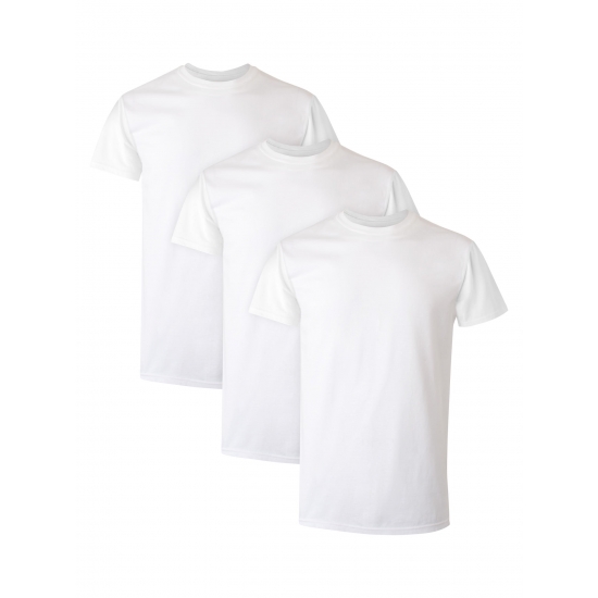 Hanes Mens Comfort Fit Ultra Soft Cotton White Crew TShirt Undershirts 3 Pack