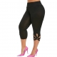 Inleife Yoga Capris Pants Women Clearance Fashion Women Plus Size Solid Hollow Elastic Waist Casual Leggings Pants