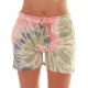 Just Love Womens Loop Terry Tie Dye Shorts  Comfortable and Stylish Loungewear for Summer Tie Dye Aqua Pink and Grey Swirl 2X