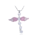 Feinuhan Light Rose Angelic Dragonfly Sprite Fairy Swarovski Crystal Element Necklace