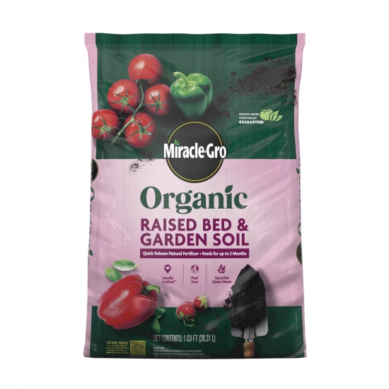 MiracleGro Organic Raised Bed  Garden Soil with Quick Release Natural Fertilizer 1 cu ft