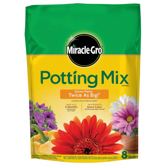 MiracleGro Potting Mix Soil for Indoor  Outdoor Containers 8 qt