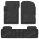 Motor Trend FlexTough Advanced Performance Mats  3pc Rubber Floor Mats for Car SUV Auto All Weather Plus  2 Front  Rear Liner