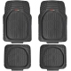Motor Trend MotorTrend FlexTough Tortoise HeavyDuty Rubber Floor Mats for All Weather Protection Deep Dish Black