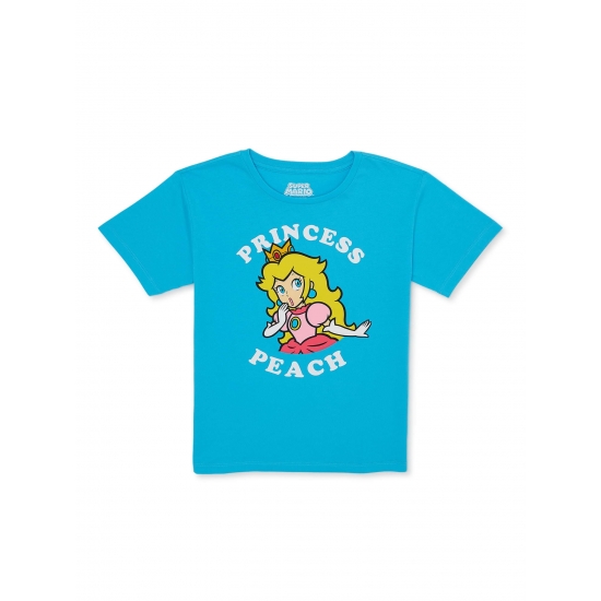Nintendo Girls Princess Peach Crew Neck Short Sleeve Graphic TShirt Sizes 416