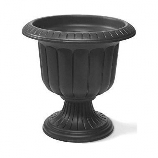 Novelty Manufacturing Novelty Outdoor Classic Urn Flower PlanterPot Plastic Black 14 Pack of 1