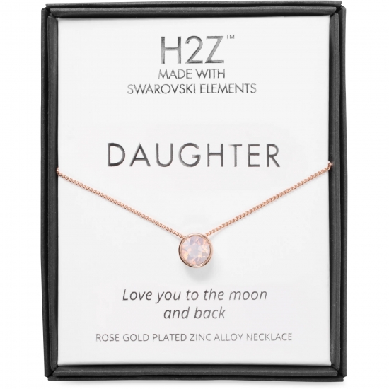 Pavilion Gift Pavilion  Daughter Gift  Light Pink Opal Swarovski Elements 18K Rose Gold Plated Pendant Necklace With 175 Inch Chain