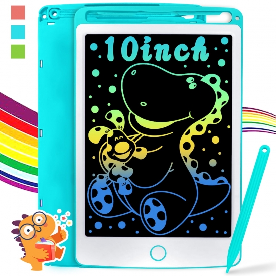 Richgv LCD Writing Tablet 10 Inch Drawing Pad Electronic Graphics Tablet Led Writing Tablet Toys for Toddlers Kids Doodle Board School Supplies Gifts for Kids Adults Blue