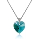 Designs by FMC Sterling Silver Blue Heart Necklace Created with Swarovski Crystals
