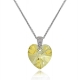 Designs by FMC Sterling Silver Golden Shadow Heart Necklace Created with Swarovski Crystals