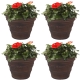 Sunnydaze Laurel IndoorOutdoor Flower Pot Planter  Rust  13  Set of 4